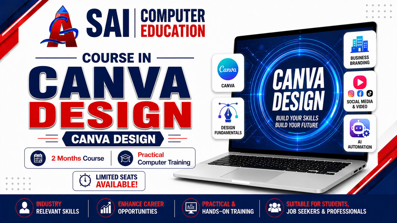 Canva — Graphic Design classroom at SAI Computer Education, Aliganj Lucknow