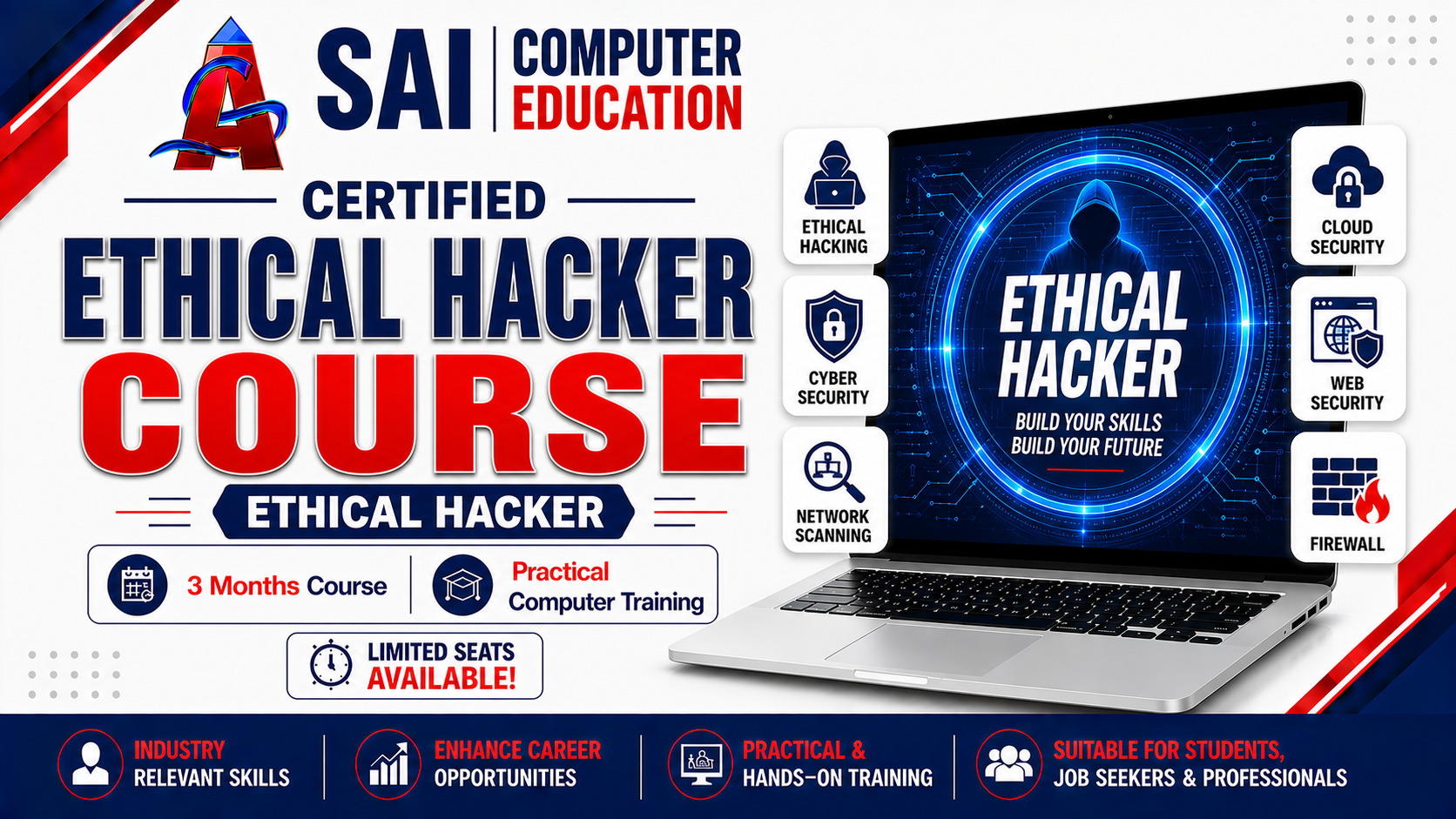 Ethical Hacking classroom at SAI Computer Education, Aliganj Lucknow