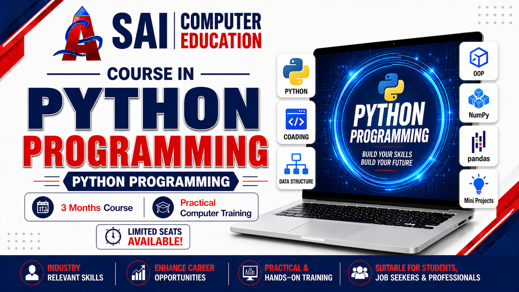 Python Programming classroom at SAI Computer Education, Aliganj Lucknow